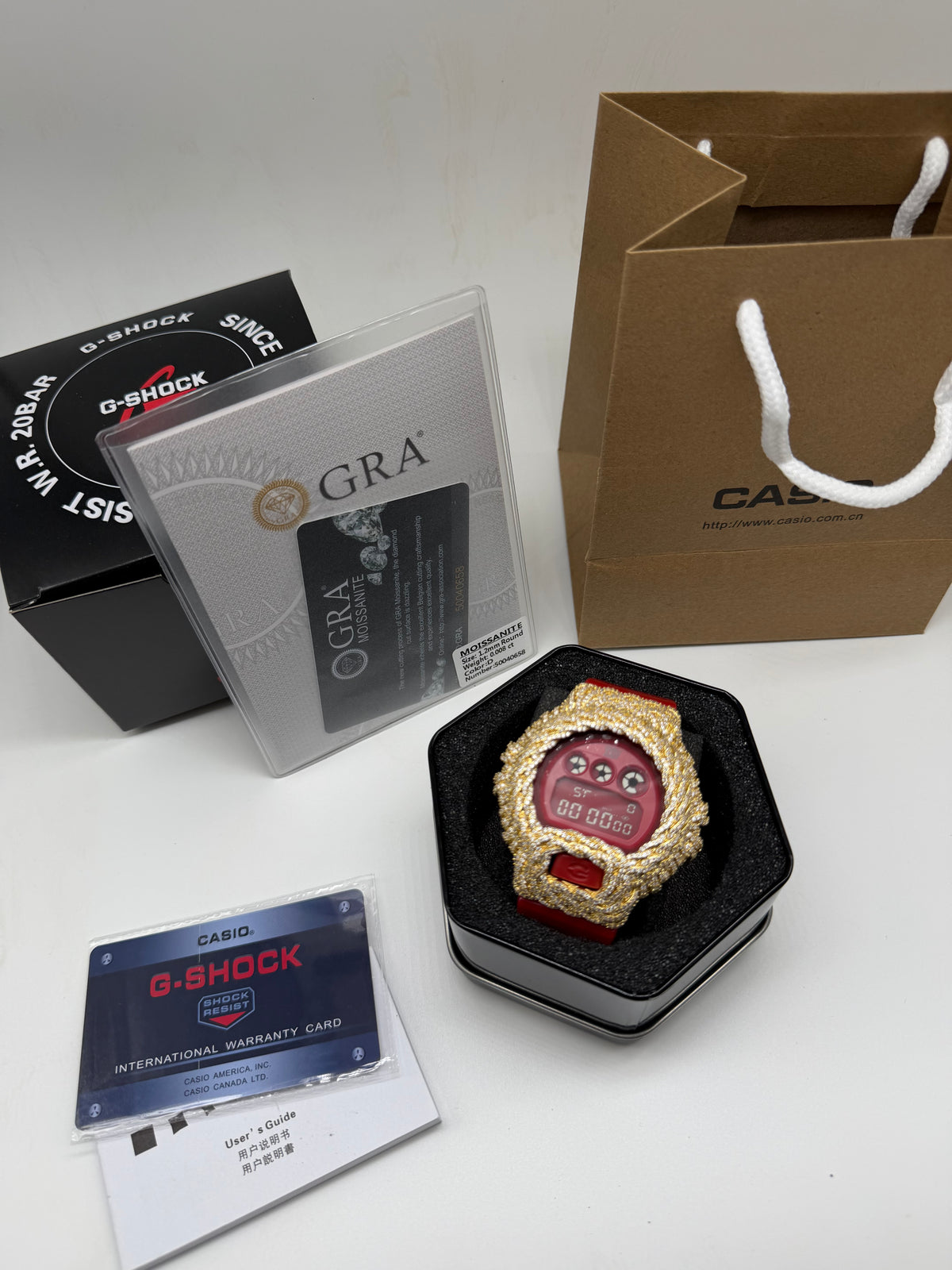 Custom Red iced G Shock