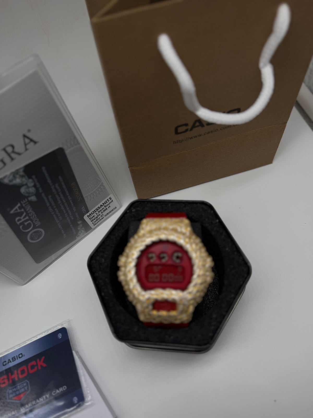 Custom Red iced G Shock