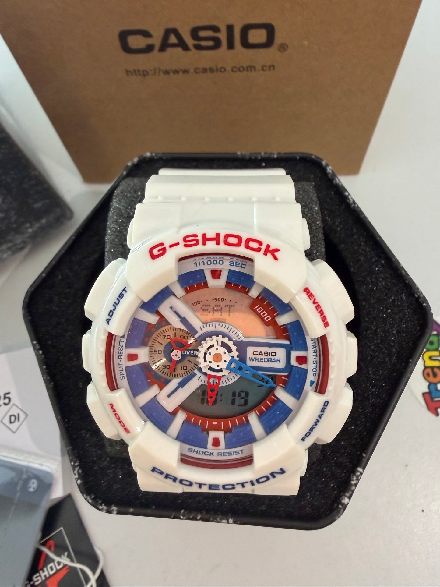 White multi color G
