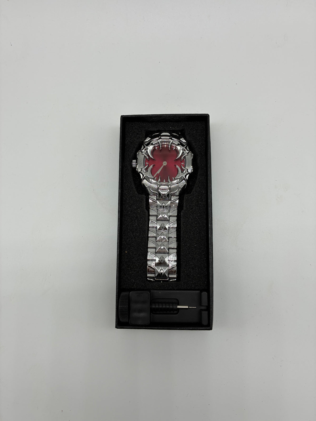 Silver N Red Claw Watch