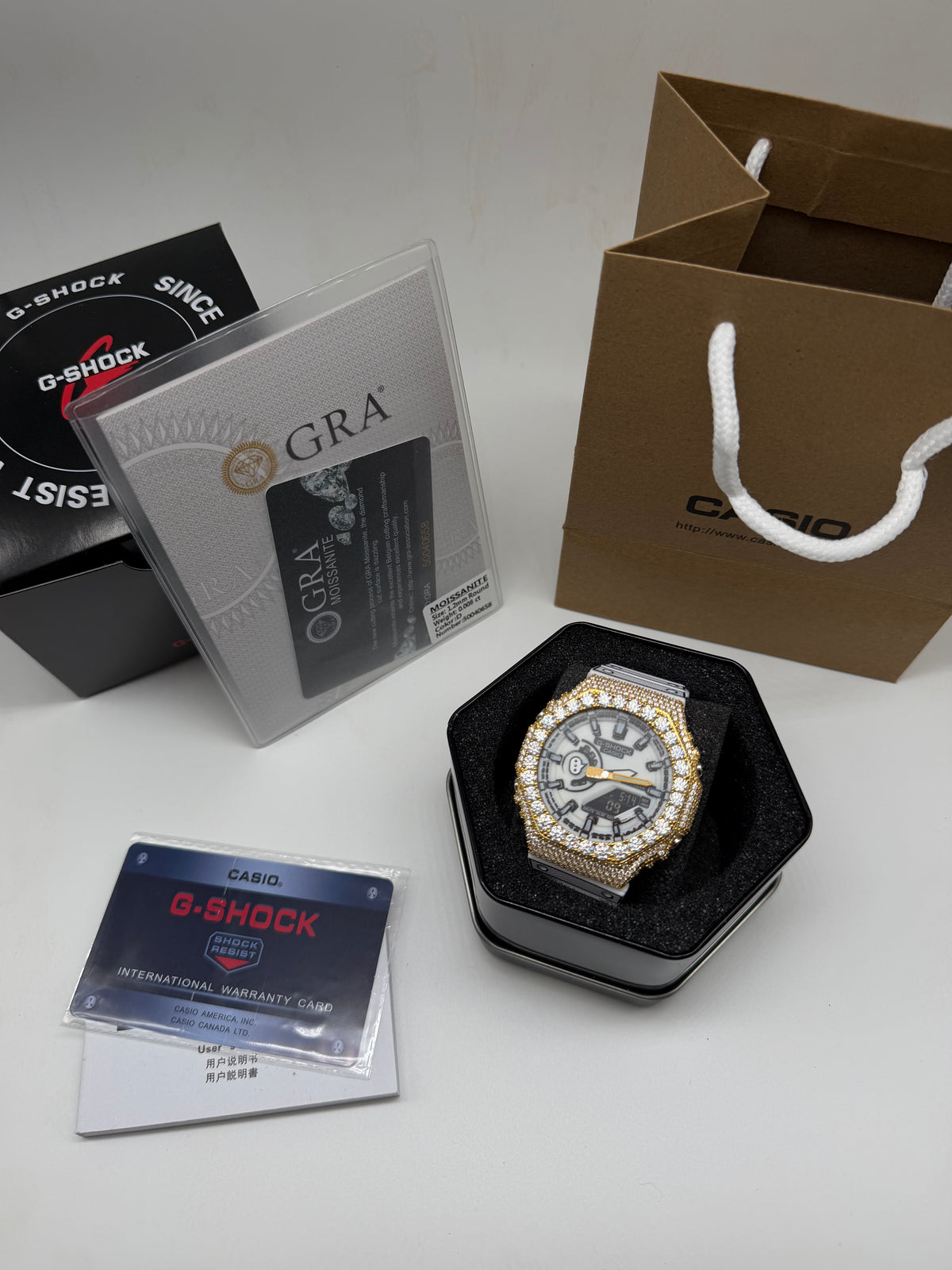 White Manga Theme Iced G Shock