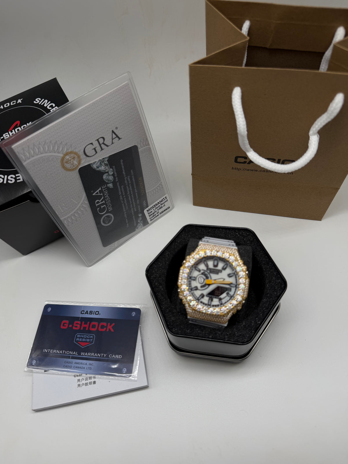 White Manga Theme Iced G Shock