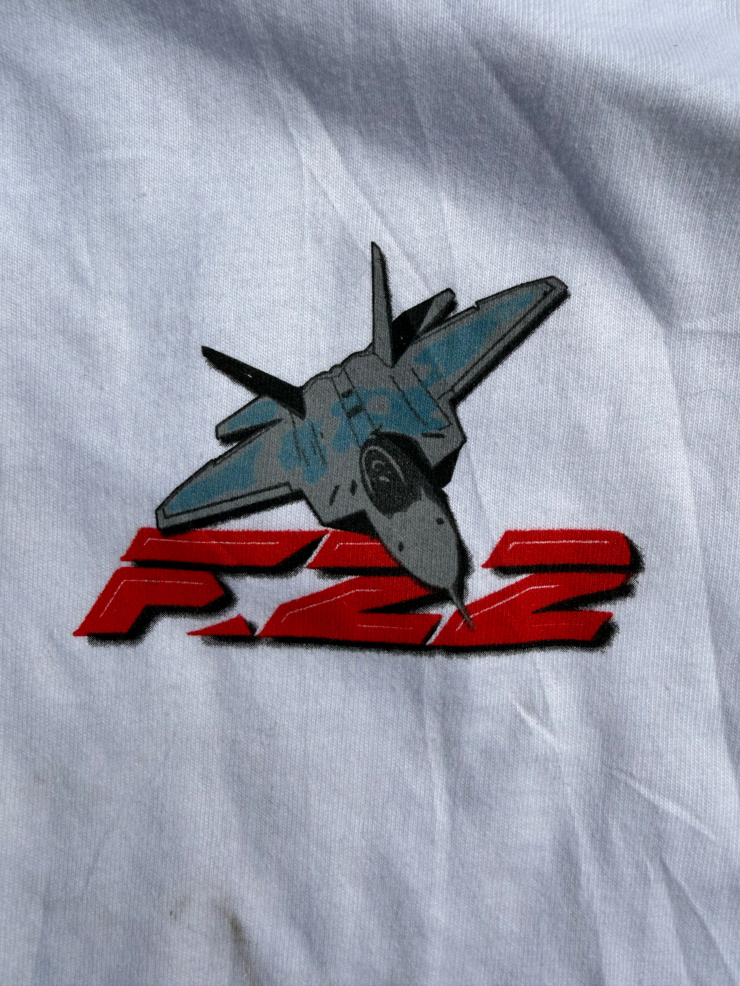Vintage 90s F-22 Raptor Fighter Jet T-Shirt Hanes Beefy-T USA