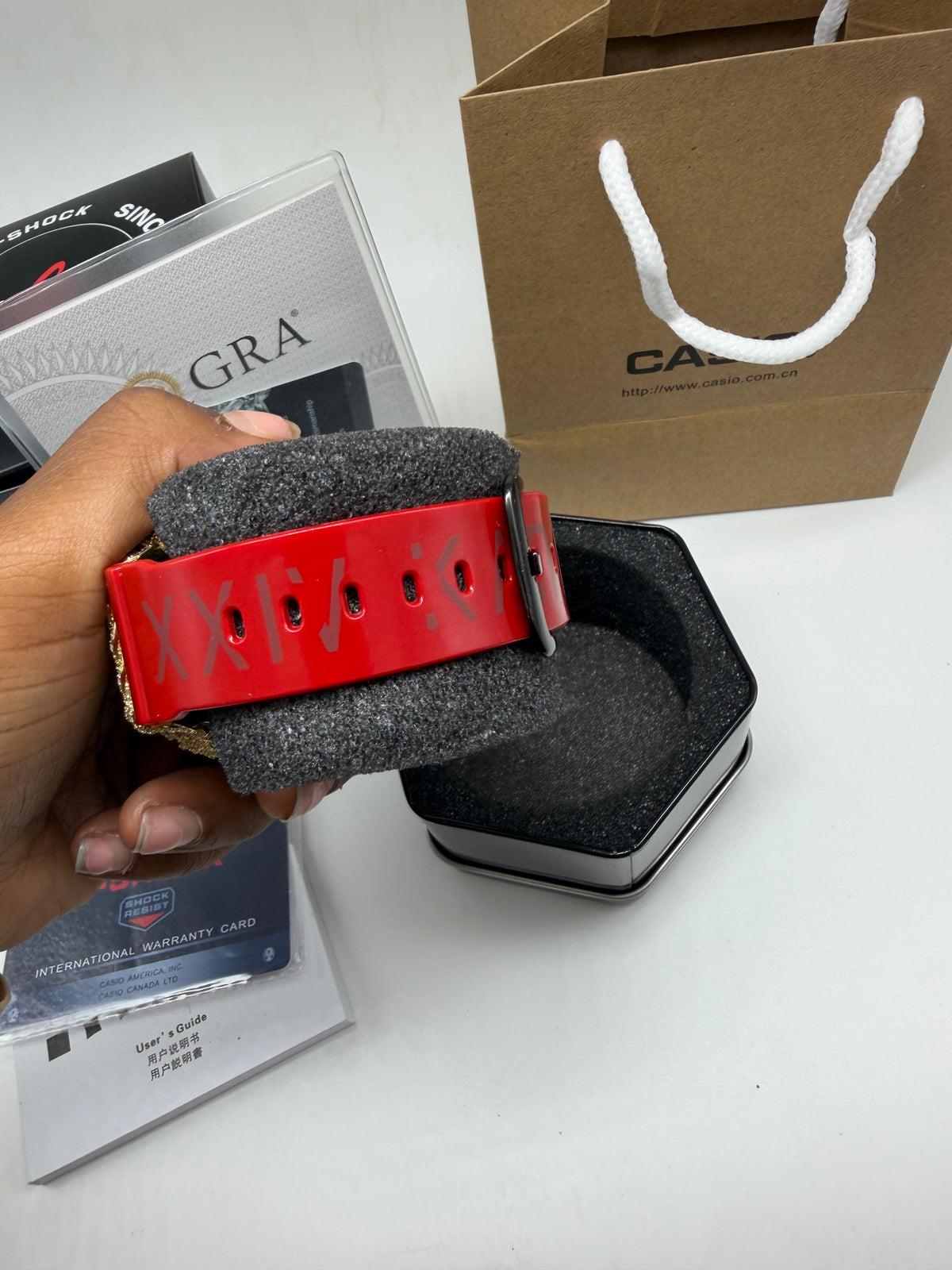Custom Red iced G Shock