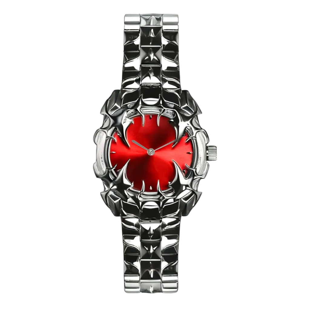 Silver N Red Claw Watch