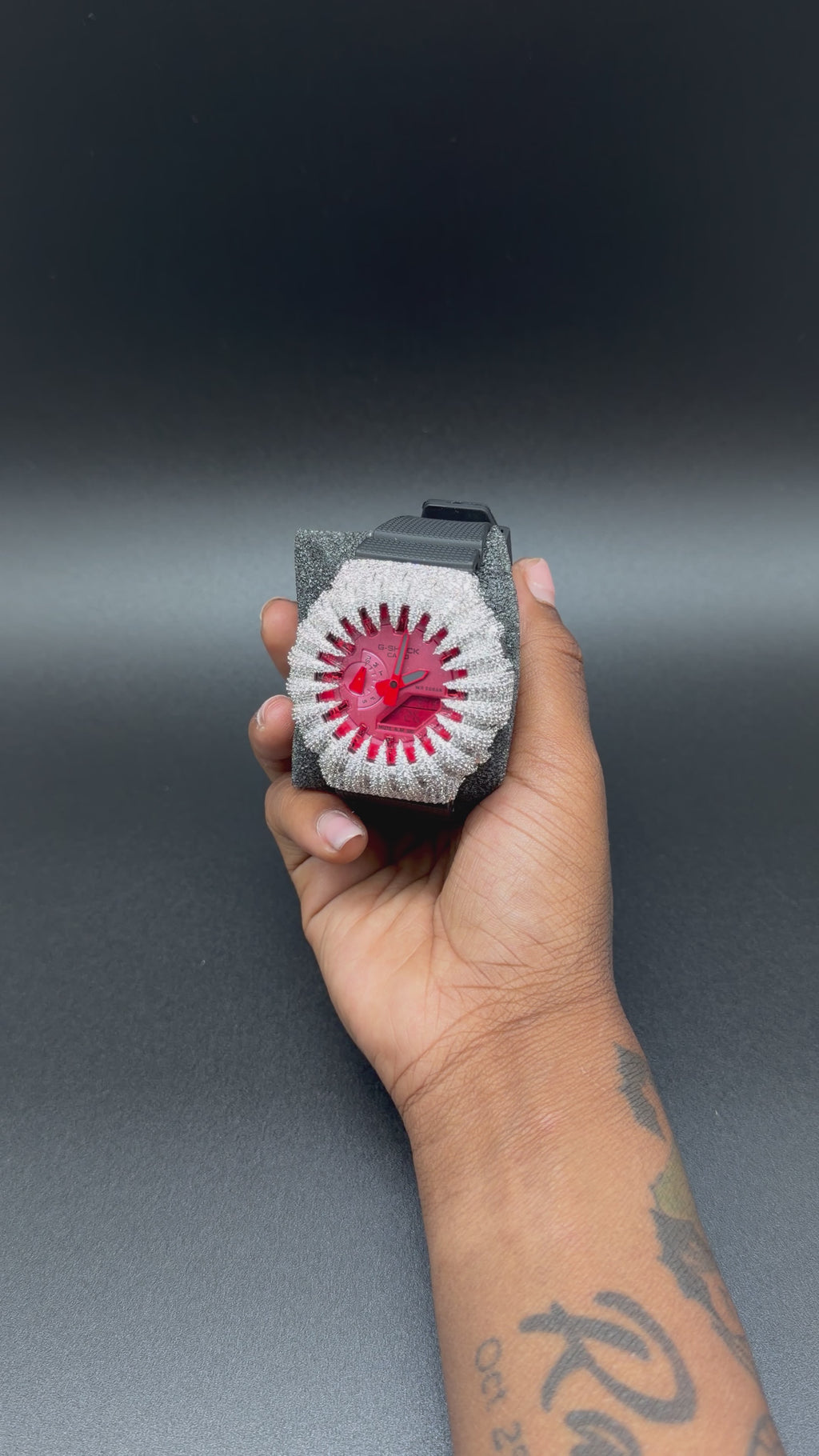 Red N Black Iced G Shock