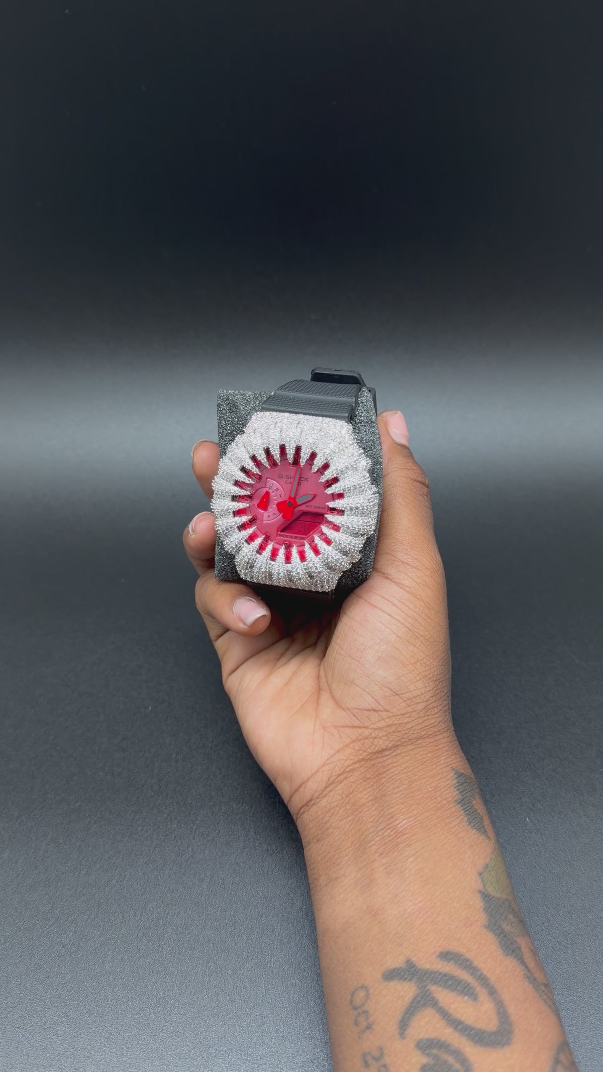 Red N Black Iced G Shock